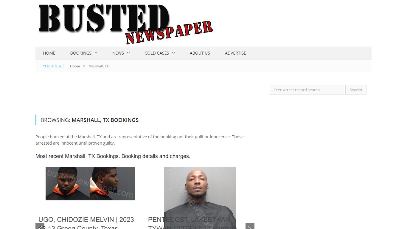 Marshall, TX Mugshots - BUSTEDNEWSPAPER.COM