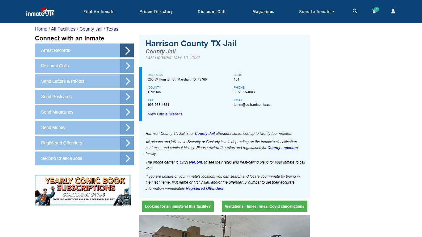 Harrison County TX Jail - Inmate Locator - Marshall, TX