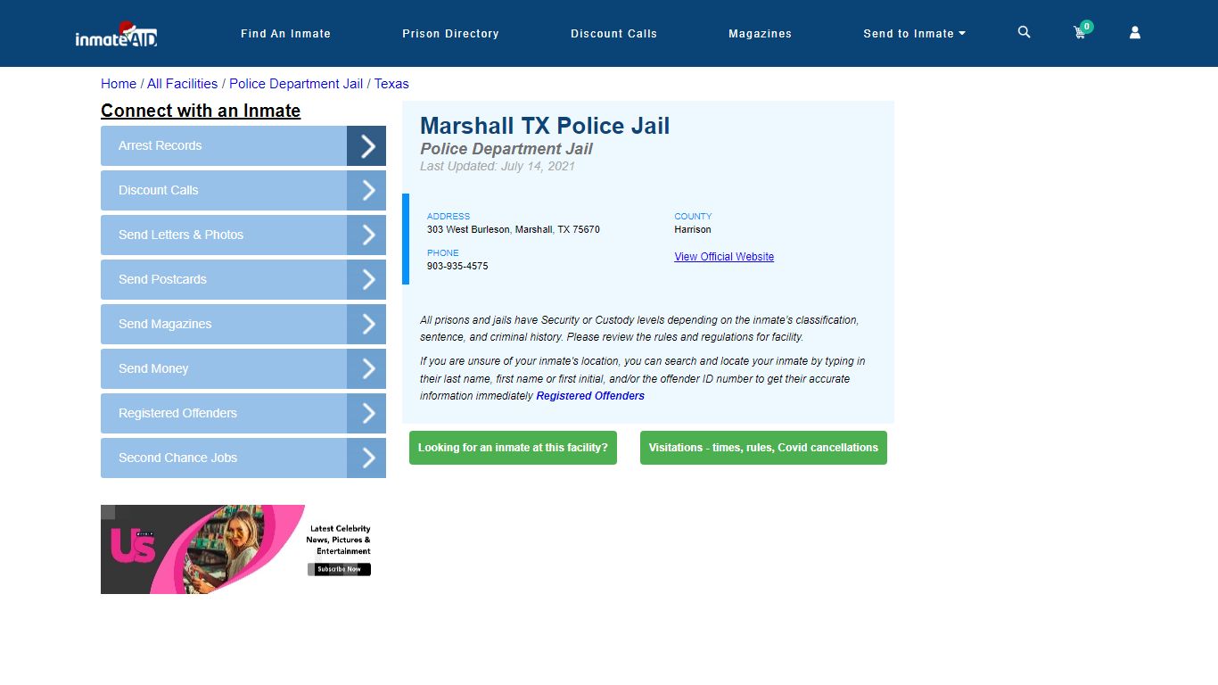 Marshall TX Police Jail & Inmate Search - Marshall, TX